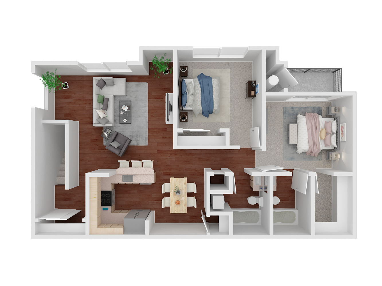 Two Bedroom Floor Plan l Seville at Mace Ranch in Davis CA