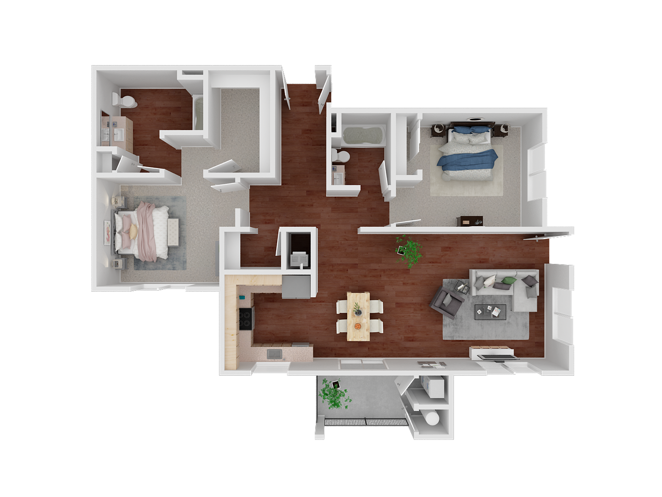 Two Bedroom Floor Planl Seville at Mace Ranch in Davis CA