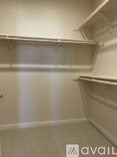 Empty shelves in a room.