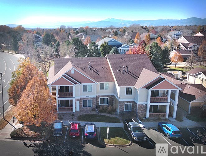 A bird's eye view of a suburban neighborhood with houses and cars.