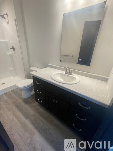 A bathroom with a sink, mirror, and toilet.