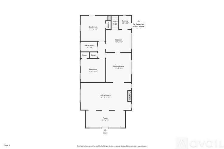 A floor plan of a house with a garage and a living room.