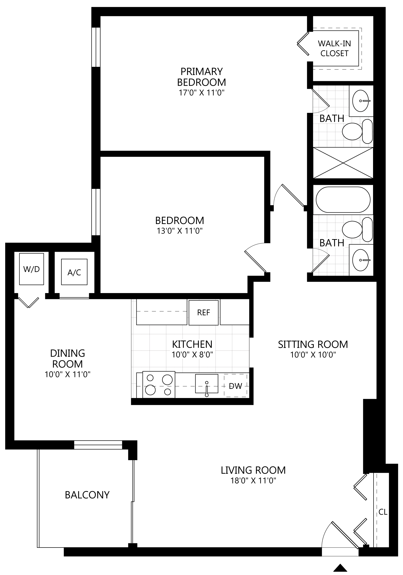 2 bed/ 2 Bath-B1