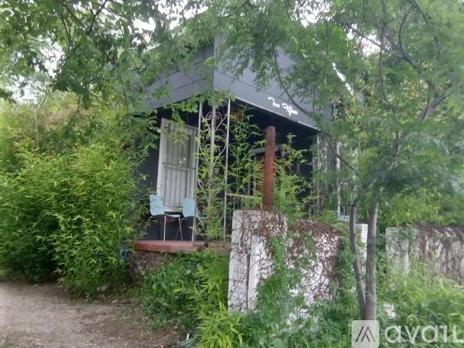 A house with a porch surrounded by greenery.