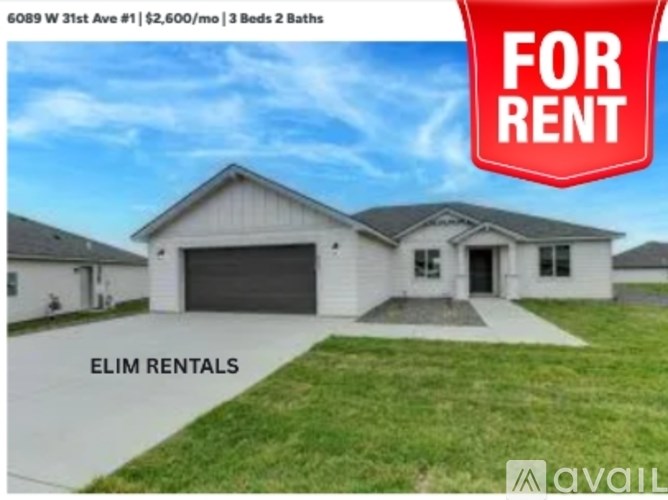 A house is for rent at 6089 W 31st Ave #1 with a monthly price of $2,600.