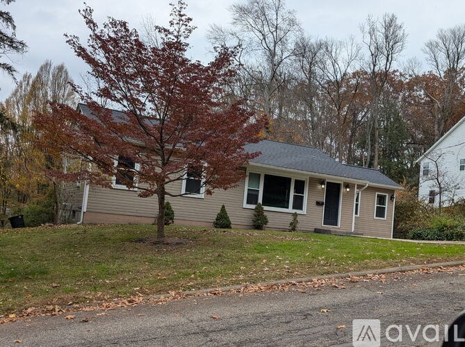 A house with a tree in front of it.