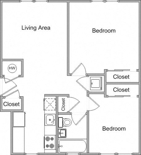 Two Bedroom Floor Plan 3