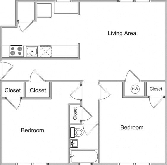 Two Bedroom Large Floor Plan 4