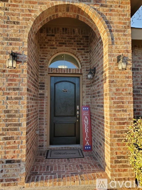 A doorway with a sign that says "America" on it.