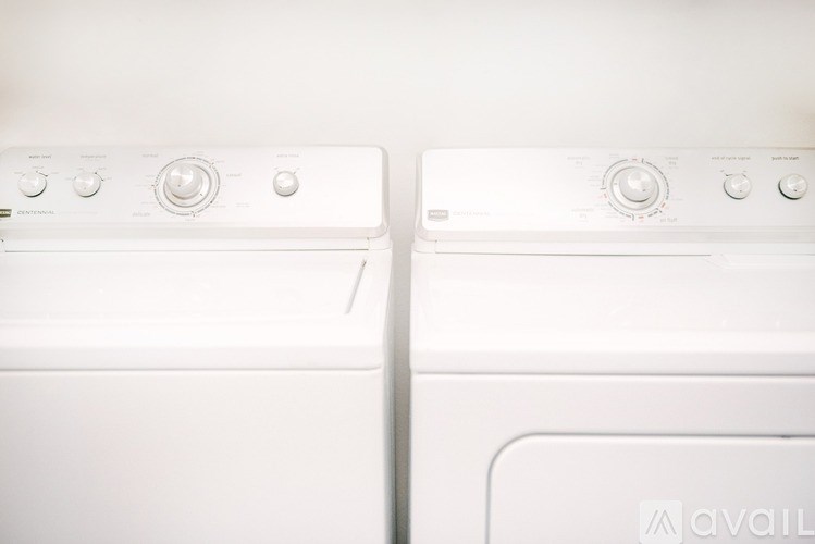 Two white washing machines with Avail buttons.