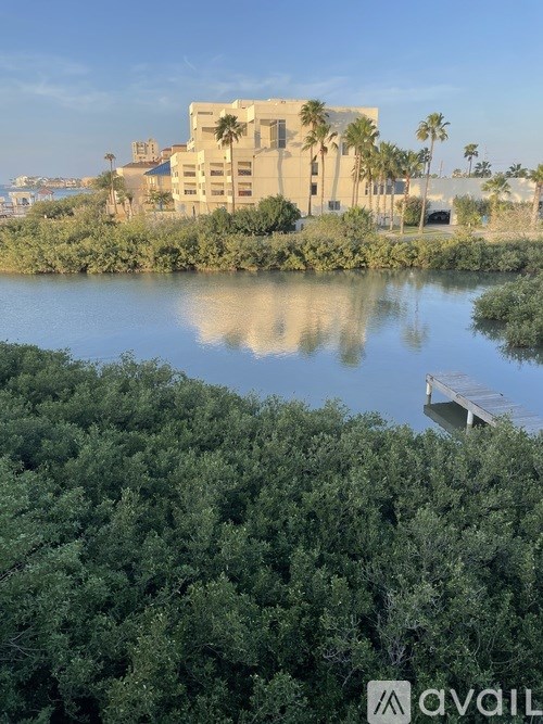 A building with a palm tree in front of it.