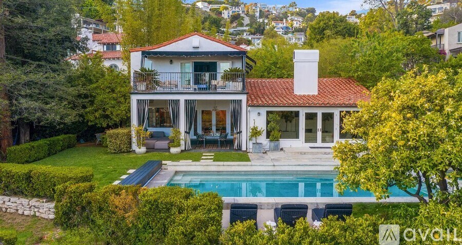 A house with a pool in the backyard.