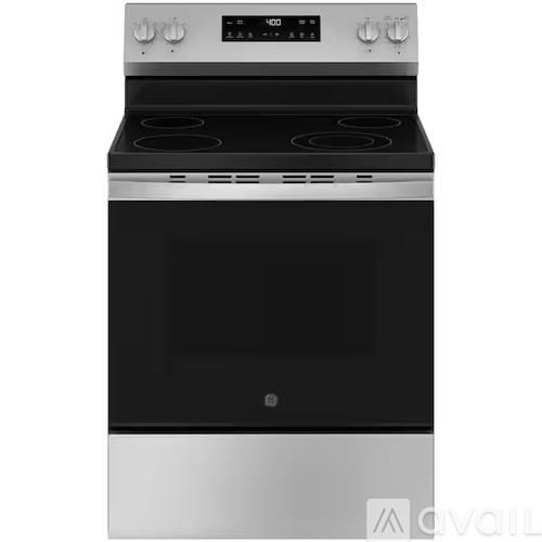 A modern stainless steel oven with a digital control panel.