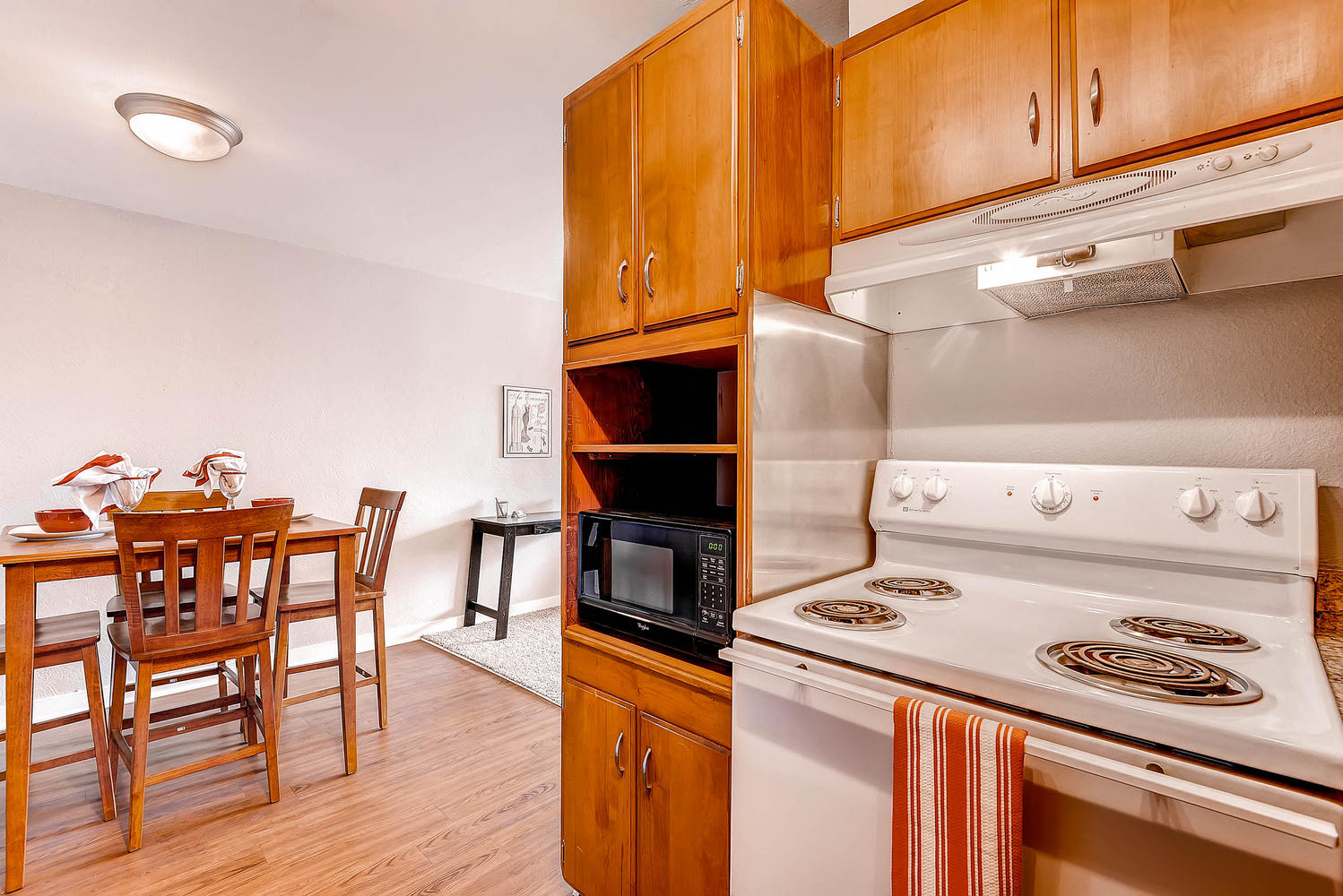 Peak 54 Apartments Kitchen and Living Room in Denver, Colorado