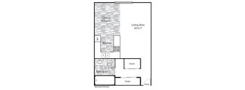 Our Studio Floor Plan at Peak 54 Apartments in Denver, Colorado