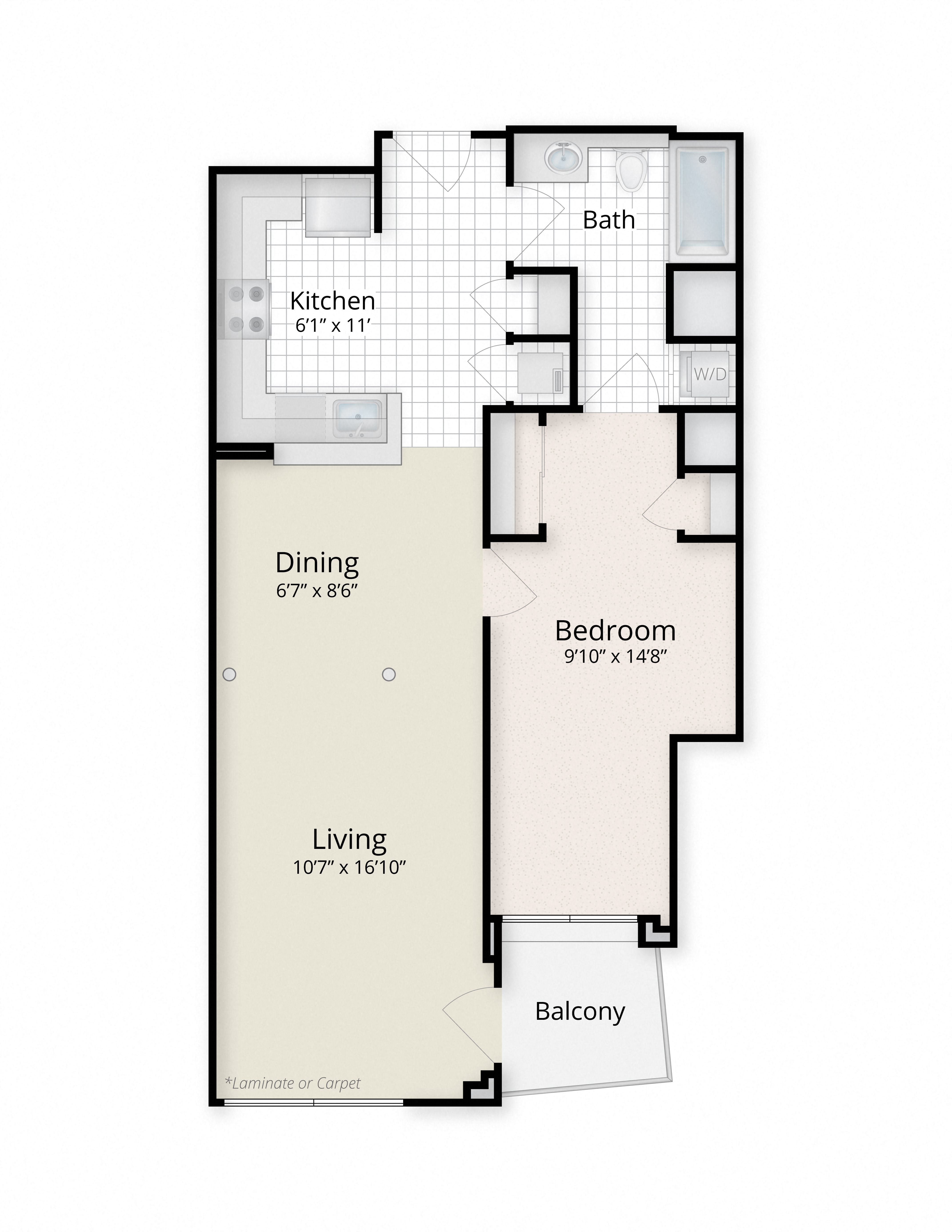 Floor Plans 1 Bedroom Apartments In Foggy Bottom 2 Availability