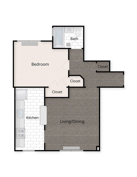 Large One Bedroom Floor Plan at 2231 Ontario, Washington, Washington