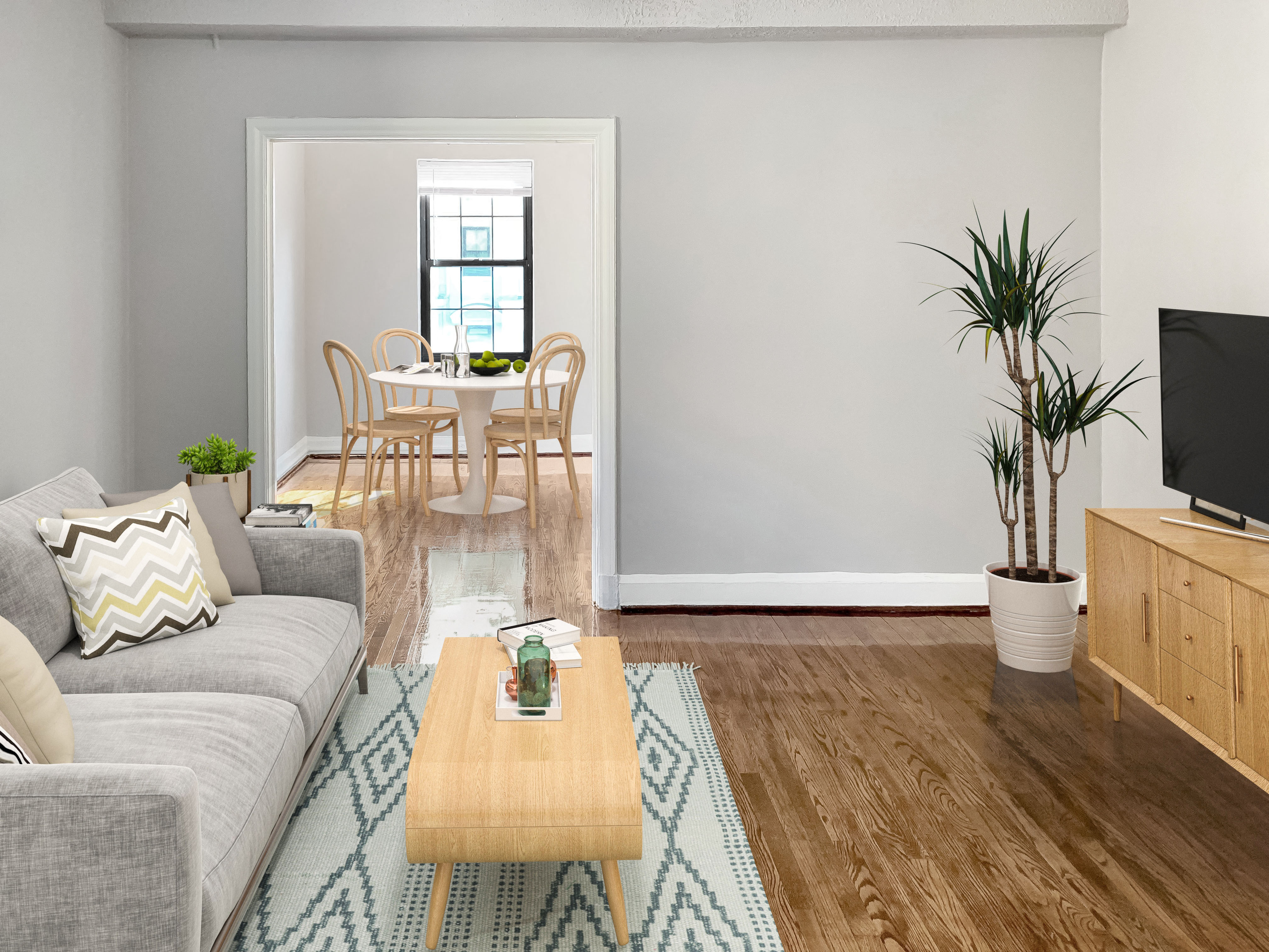 Living and dining room  at Chalfonte, Washington, DC