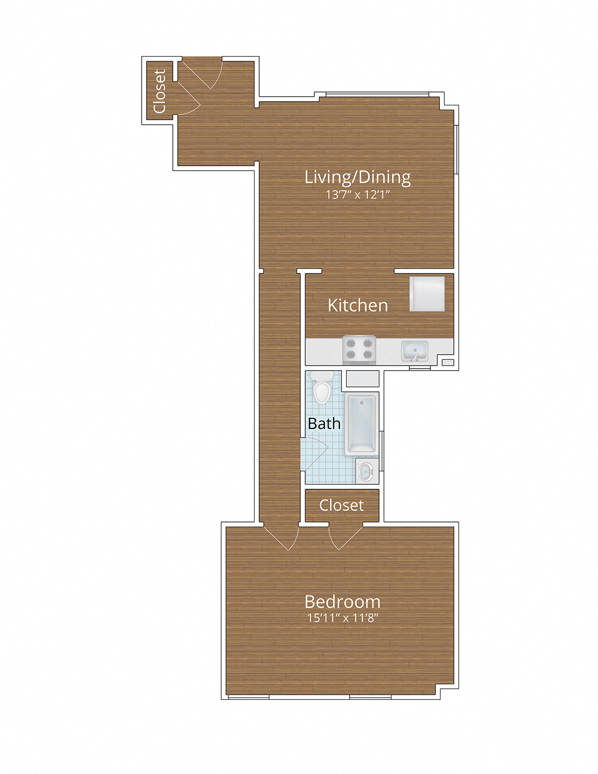 Melwood apartments large one bedroom floor plan Adams Morgan Washington DC