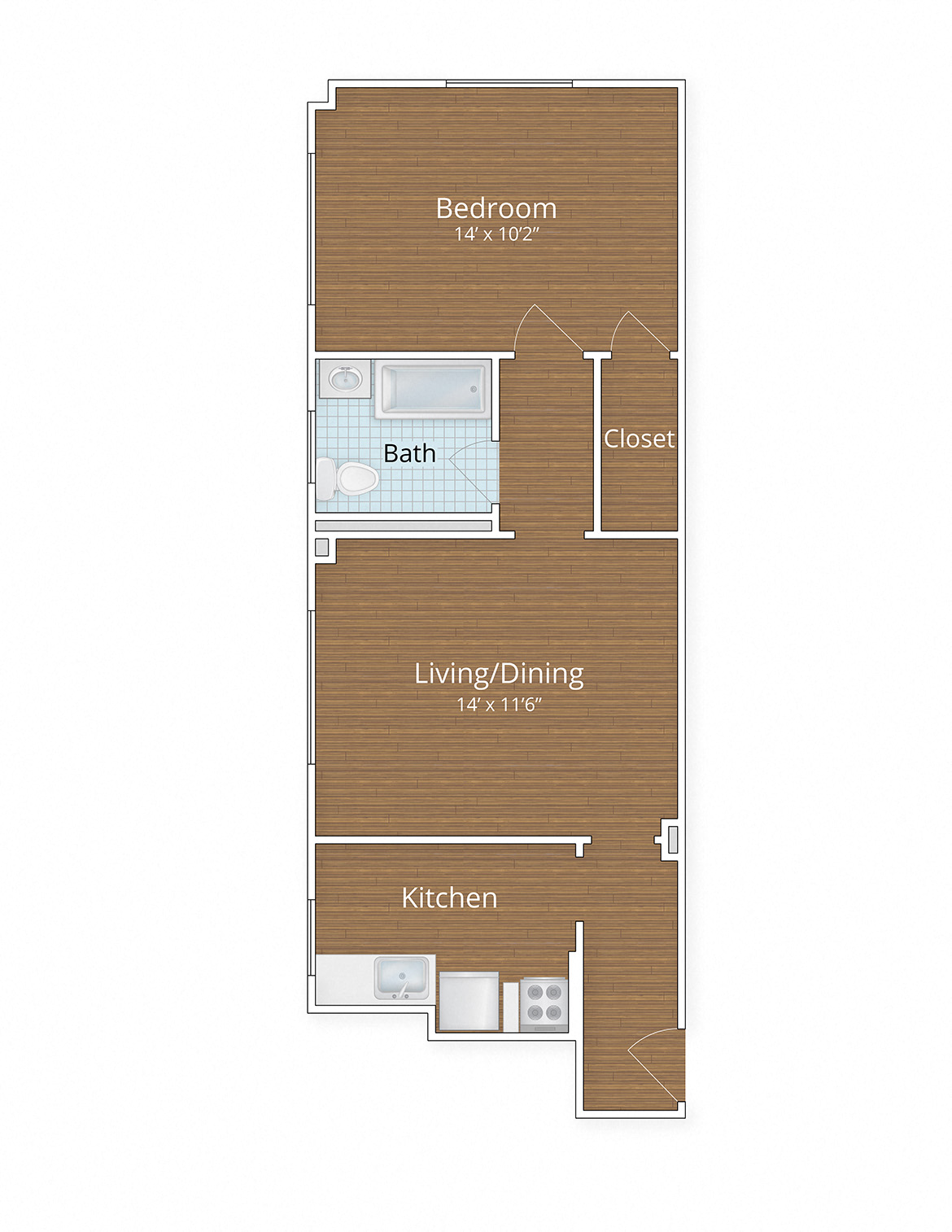 Melwood apartments one bedroom floor plan Adams Morgan Washington DC