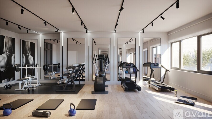 A well-equipped gym with various exercise machines and equipment.