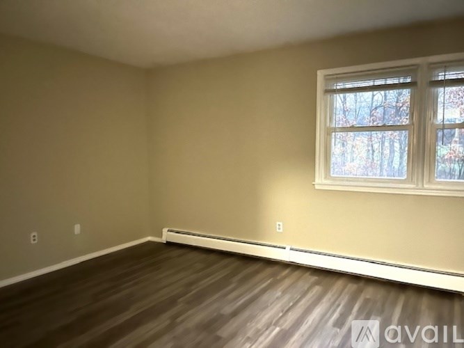 A room with a window and a radiator on the wall.