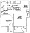 1 bed / 1 bath - A1