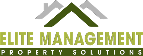 Elite Management Property Solutions logo with a green and white color scheme.