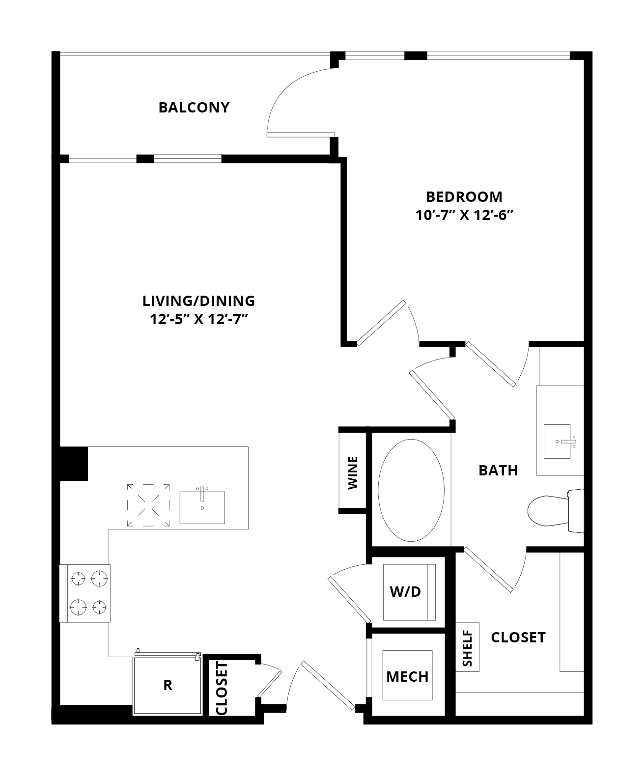 1 Bed/1 Bath-Dominion