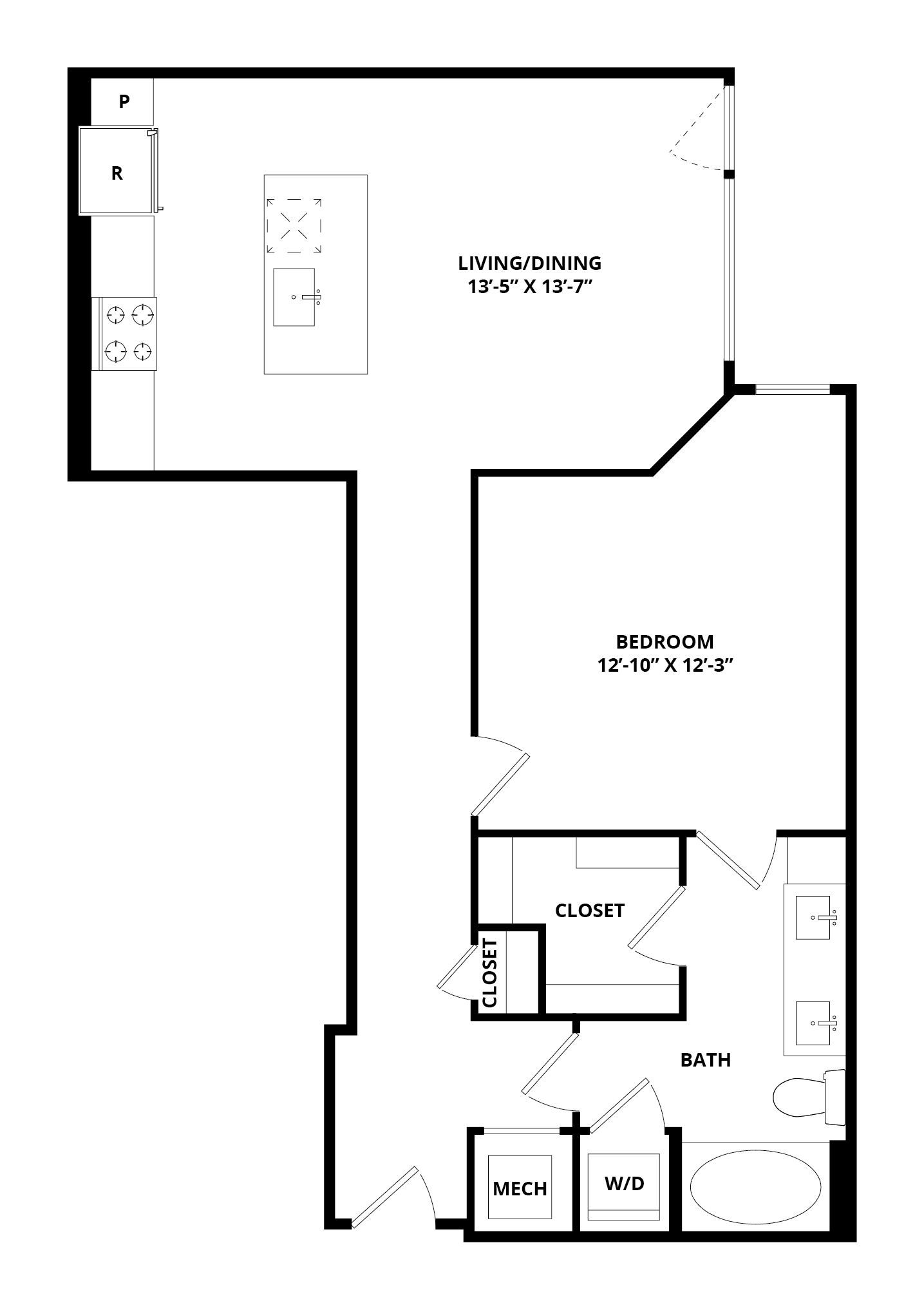 1 Bed/1 Bath-Seneca