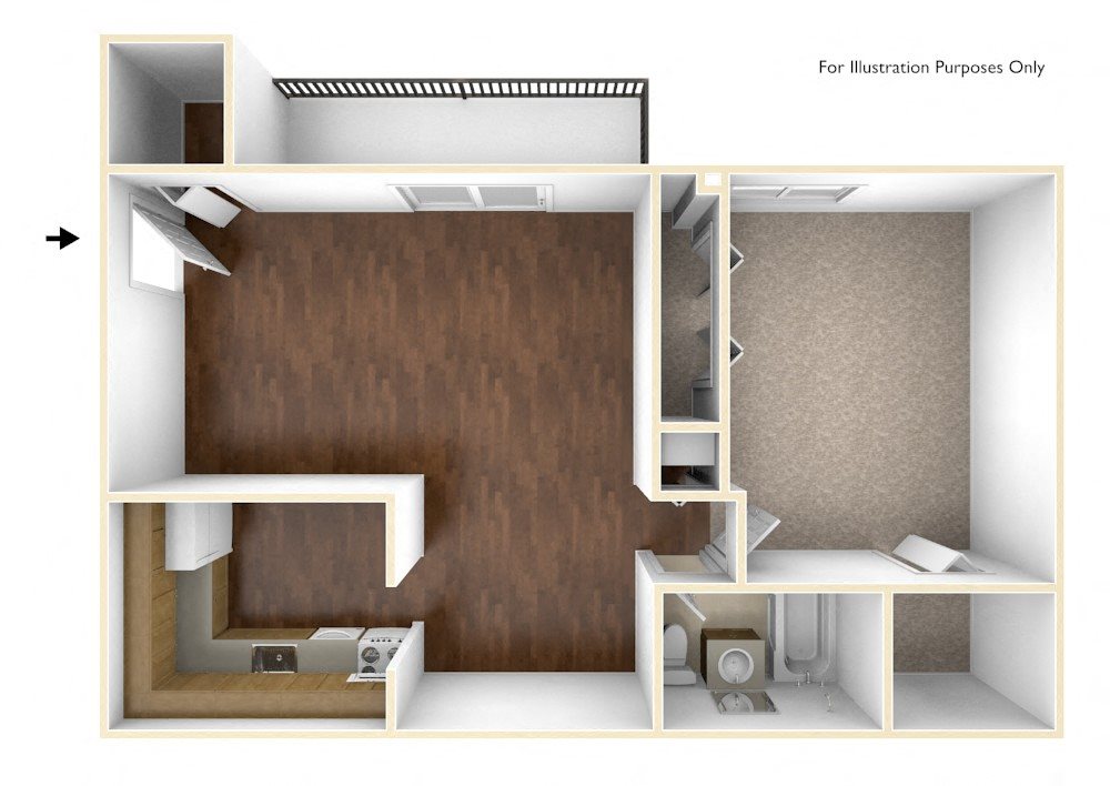 One Bedroom Apartment Floor Plan Rolling Green Apartments
