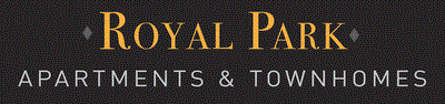 The image is a logo for Royal Park Apartments and Townhomes.