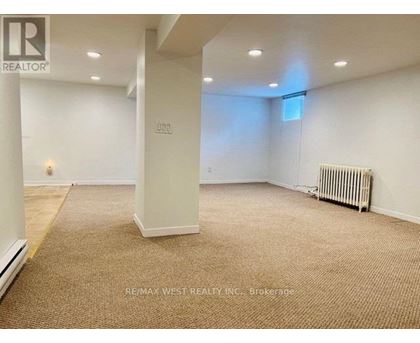 A spacious room with a carpeted floor and a radiator on the wall.