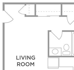 The Birch One Bed One Bath Floor Plan The Birch One Bed One Bath Floor Plan at Kingston Square Apartments, Indianapolis, 46226