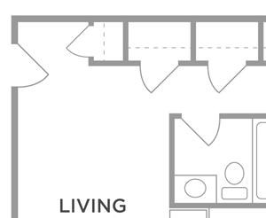 The Elm Two Bed One Bath Floor Plan The Elm Two Bed One Bath Floor Plan at Kingston Square Apartments, Indianapolis, Indiana