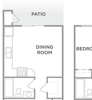 The Oak 3 Bed 1.5 Bath Floor Plan The Oak 3 Bed 1.5 Bath Floor Plan at Kingston Square Apartments, Indianapolis, IN