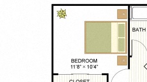Plan C1 Two Bed Two Bath 875 Sq.ft. FloorPlan Plan C1 Two Bed Two Bath 875 Sq.ft. FloorPlan at Peppermill, Texas
