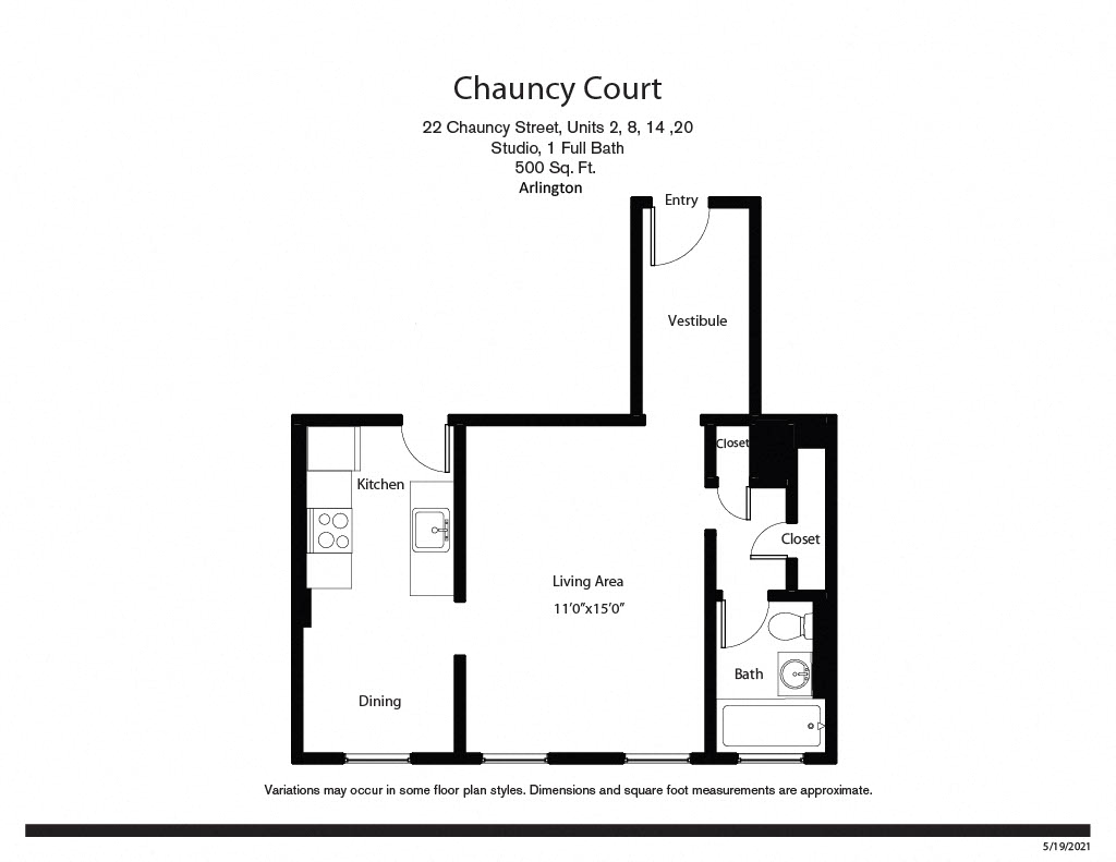 Chauncy Court Apartments in Cambridge MA - Studio