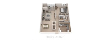 One Bedroom- 755 sqft