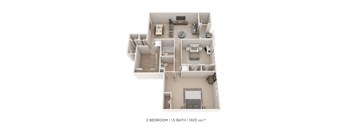 Two Bedroom 1.5 Bath- 1023 sqft