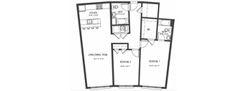 Floor Plan 2 Bedroom
