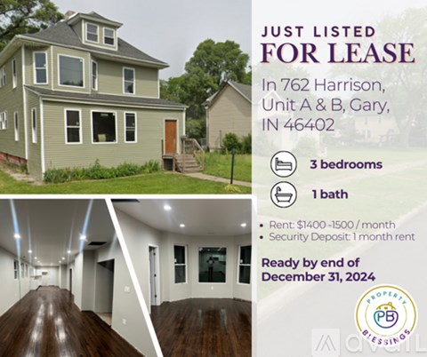 A house is for lease with a rent of $1400 - $1500 per month.