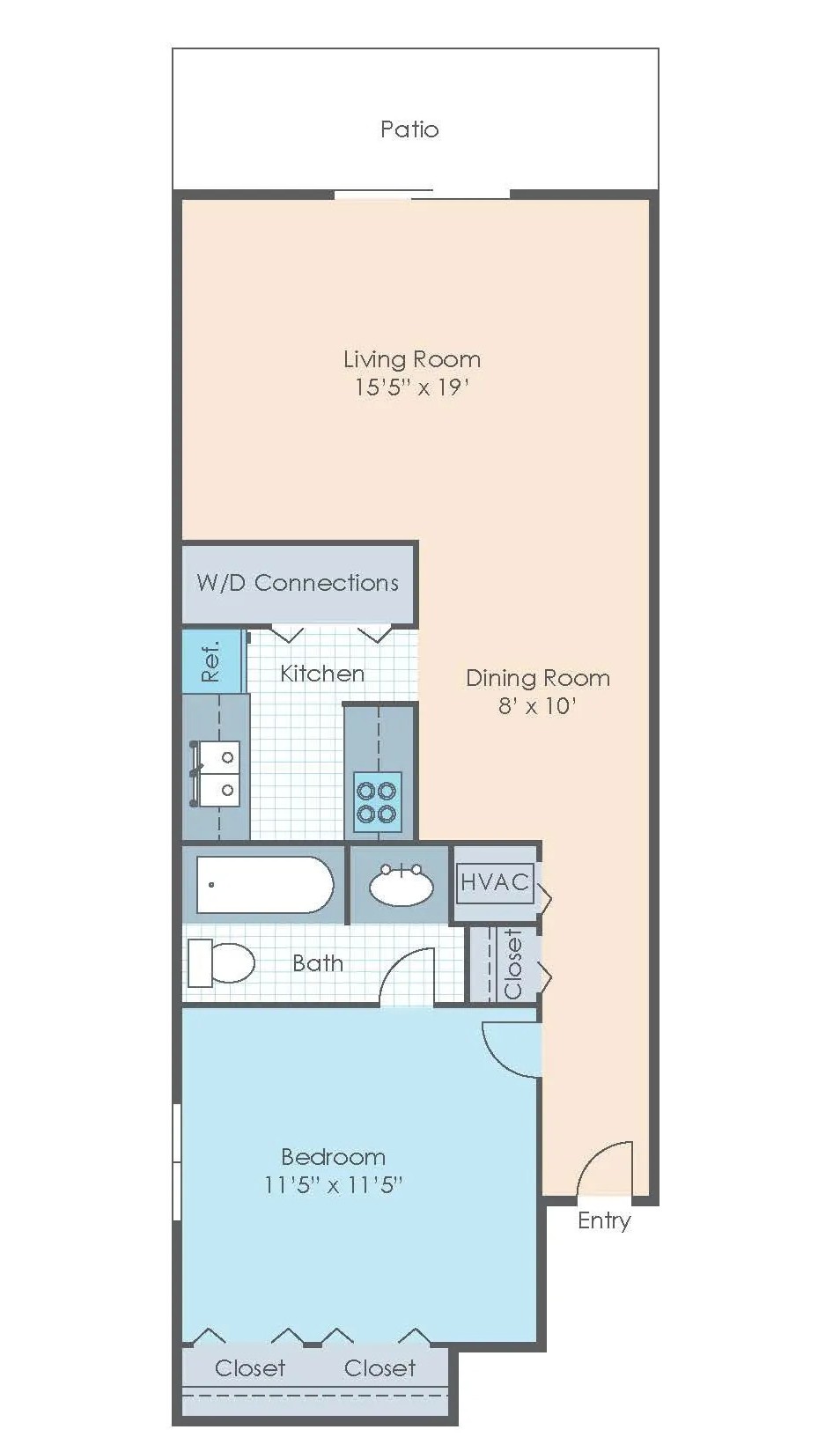 1 BR 1Bath