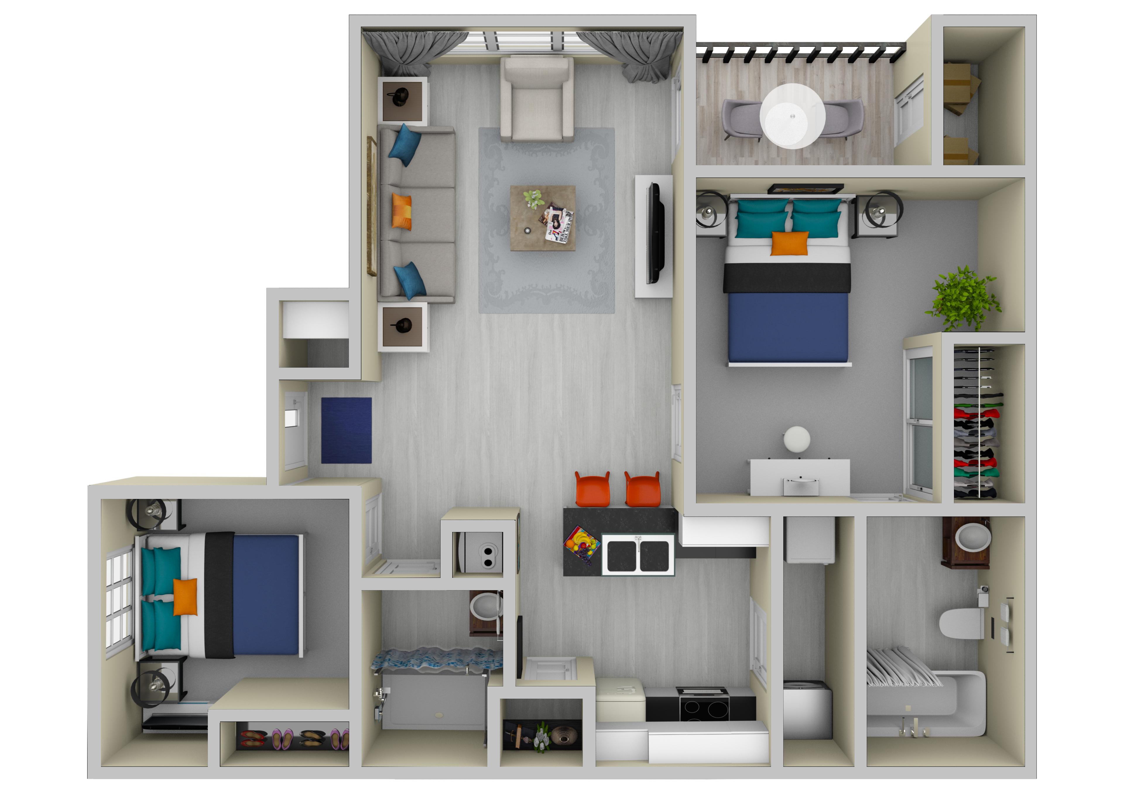 Bradford Floor Plan at The Lory of Tallahassee, Florida, 32312