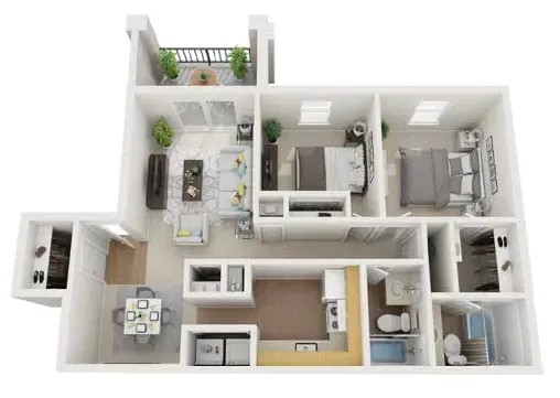 B2 Floor Plan at Mountain Place Apartments, Stone Mountain, GA