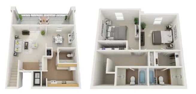 B3 Floor Plan at Mountain Place Apartments, Stone Mountain