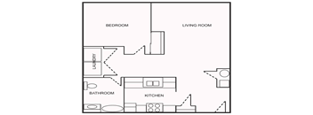 One Bedroom Floor Plan at Hendricks Pointe Apts, Shelbyville, IN