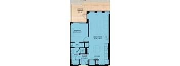 One Bedroom 747 SF