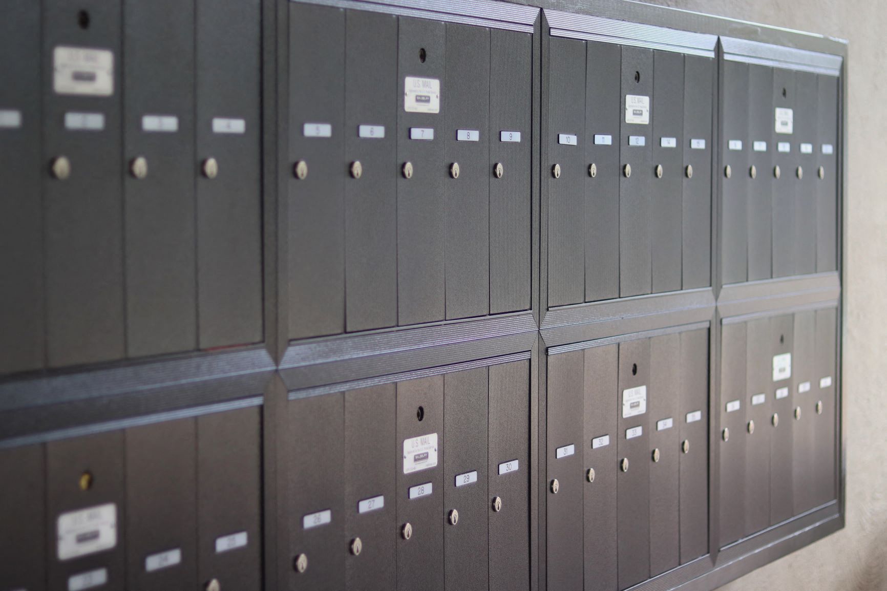 a row of lockers in a room