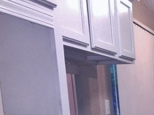 kitchen view with black appliances